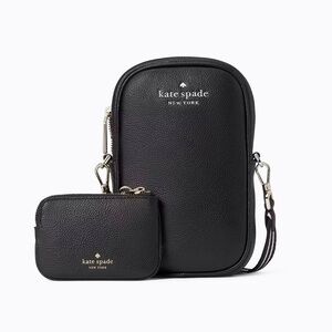 NWT Kate Spade black leather crossbody phone purse Rosie north south crossbody